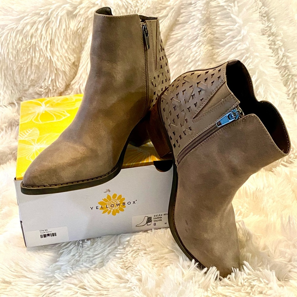 Yellowbox Booties- Taupe size 8M; Darma style.